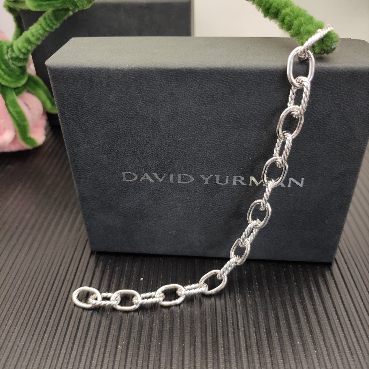 David Yurman Silver-Plated Chain Bracelet